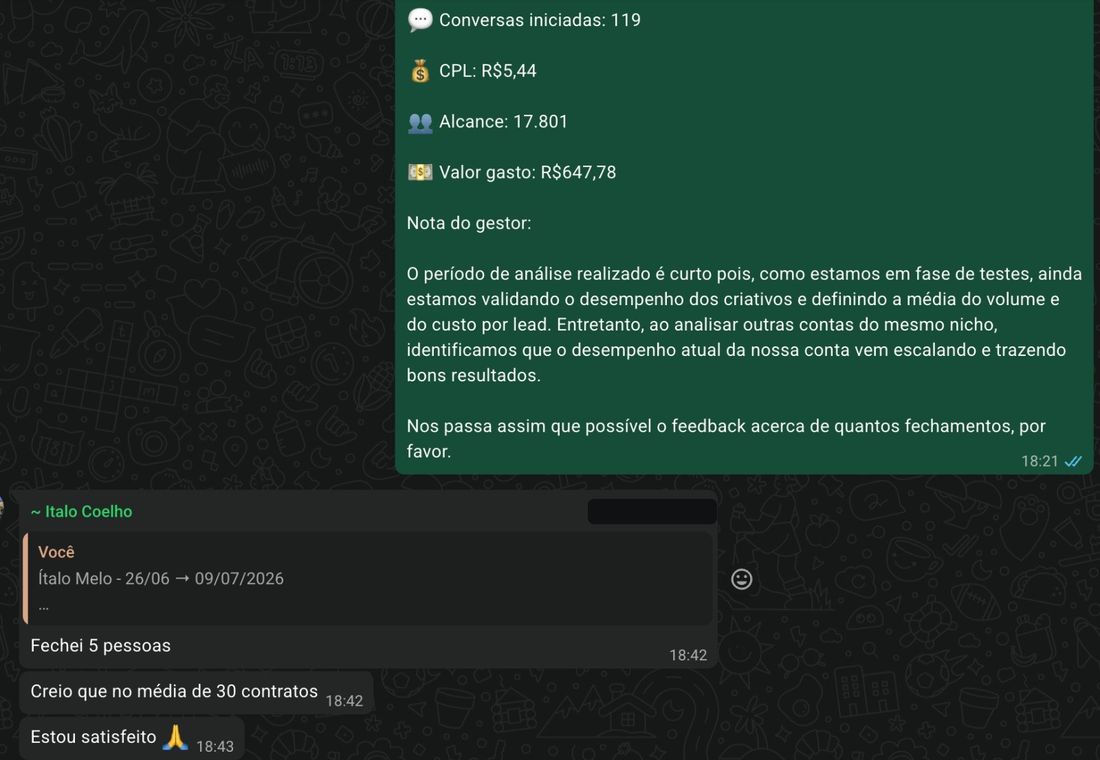 Relatório com CPL de R$ 5,44